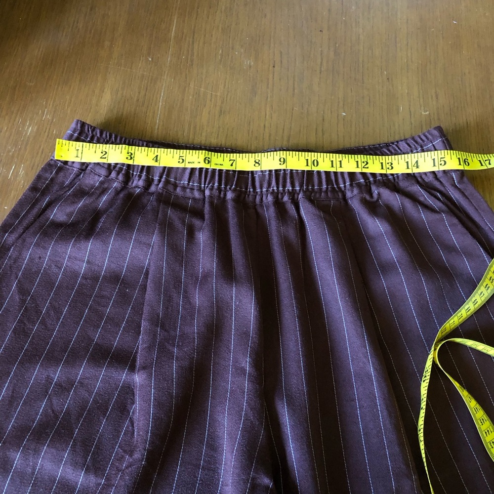 100% Wool brown elastic waist trousers - handmade - Picture 9 of 13